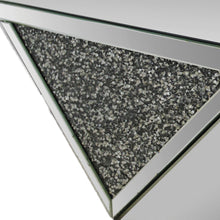 Mirrored Wood Square Top Geo Base Coffee Table 38