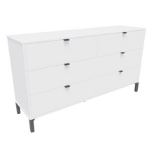 White and Black Six Drawer Double Dresser 59