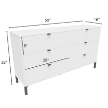White and Black Six Drawer Double Dresser 59