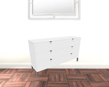 White and Black Six Drawer Double Dresser 59