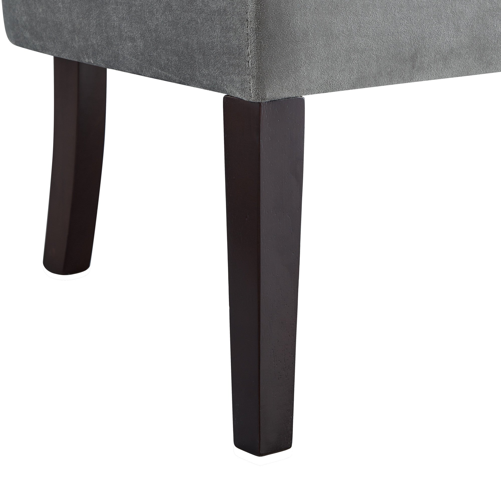 48" Gray And Brown Upholstered Velvet Bench