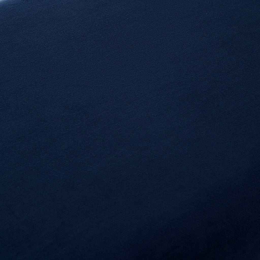 45" Navy Blue And Clear Upholstered Velvet Bench