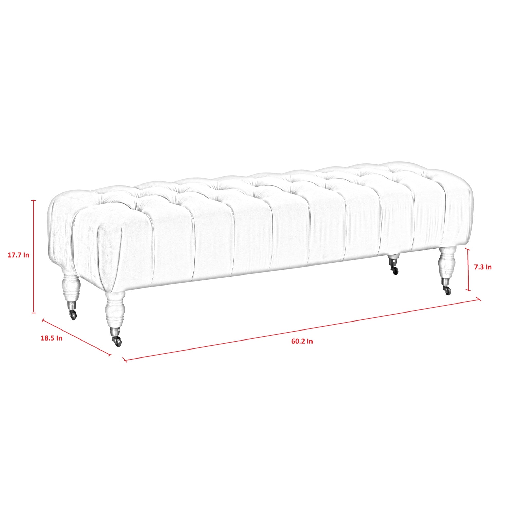 60" Hunter Green And Brown Upholstered Velvet Bench