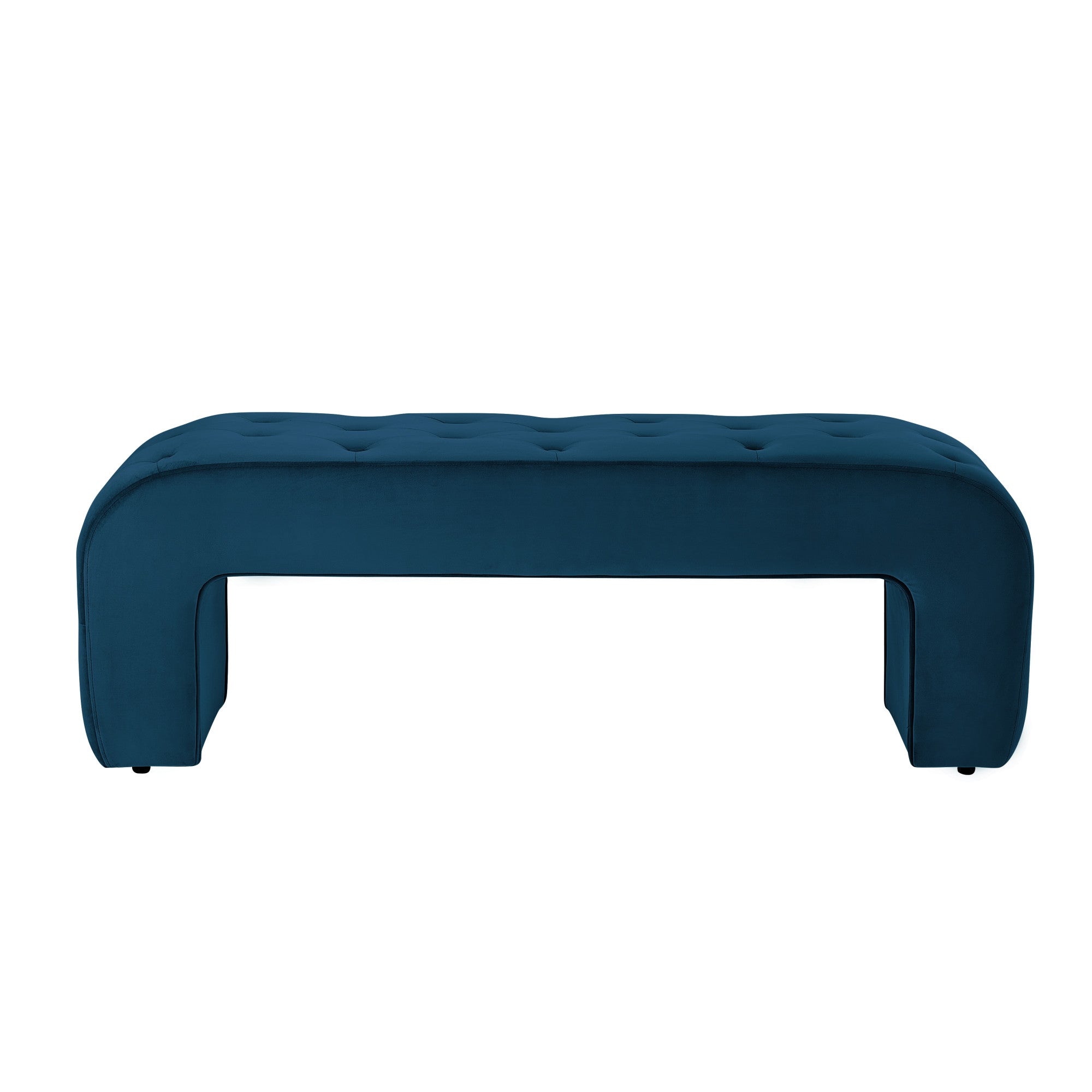 16" Navy Blue Upholstered Upholstery Bedroom Bench