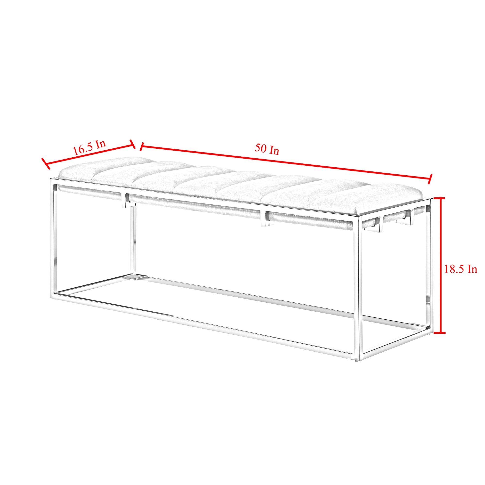 50" Green And Gold Upholstered Velvet Bench