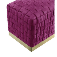 Fuchsia And Gold Upholstered Velvet Bench 40