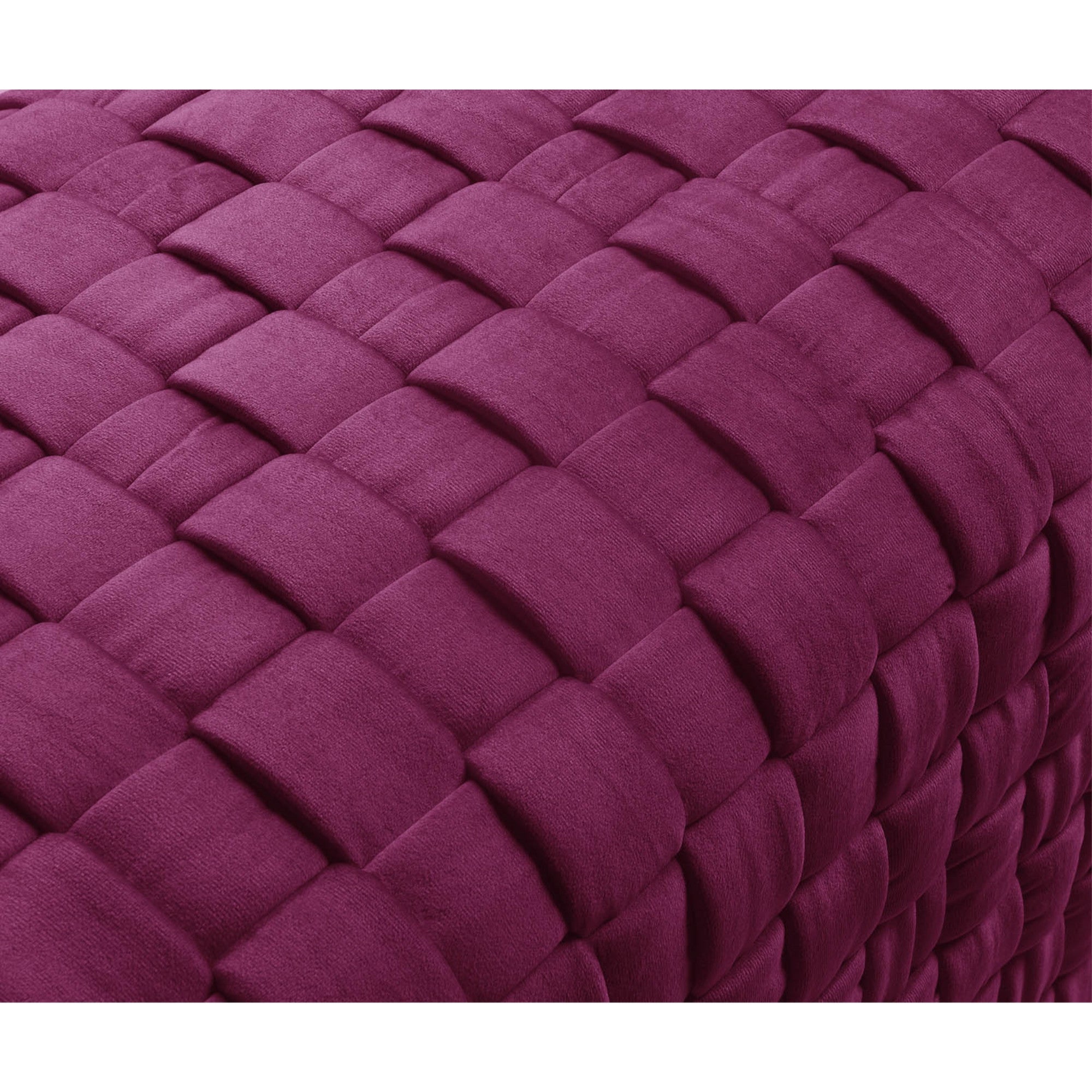 Fuchsia And Gold Upholstered Velvet Bench 40"