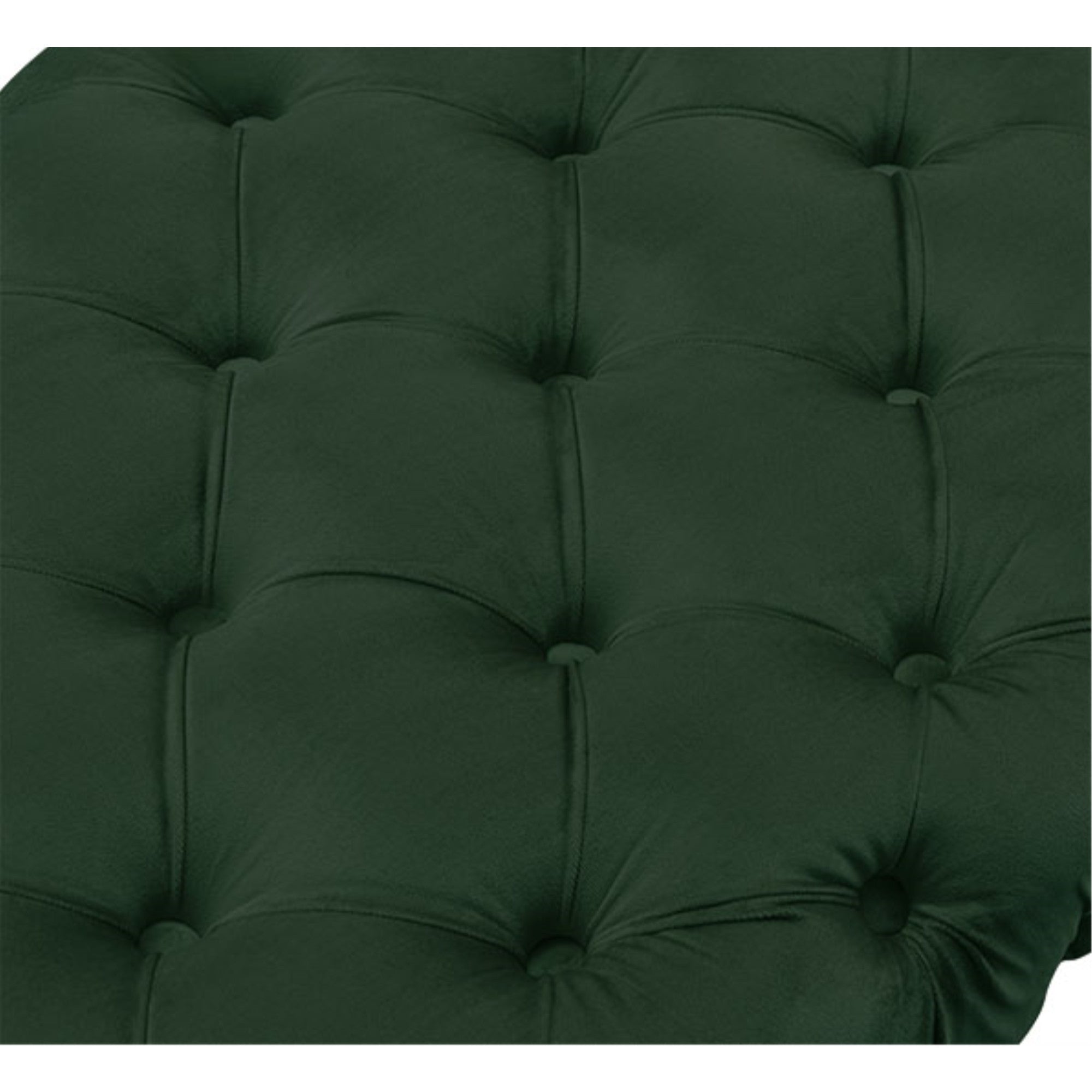 48" Hunter Green And Gold Upholstered Velvet Bench