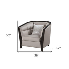 Beige And Black Barrel Chair 38