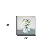 Hydrangea In Vase Gold Floater Frame Painting Wall Art