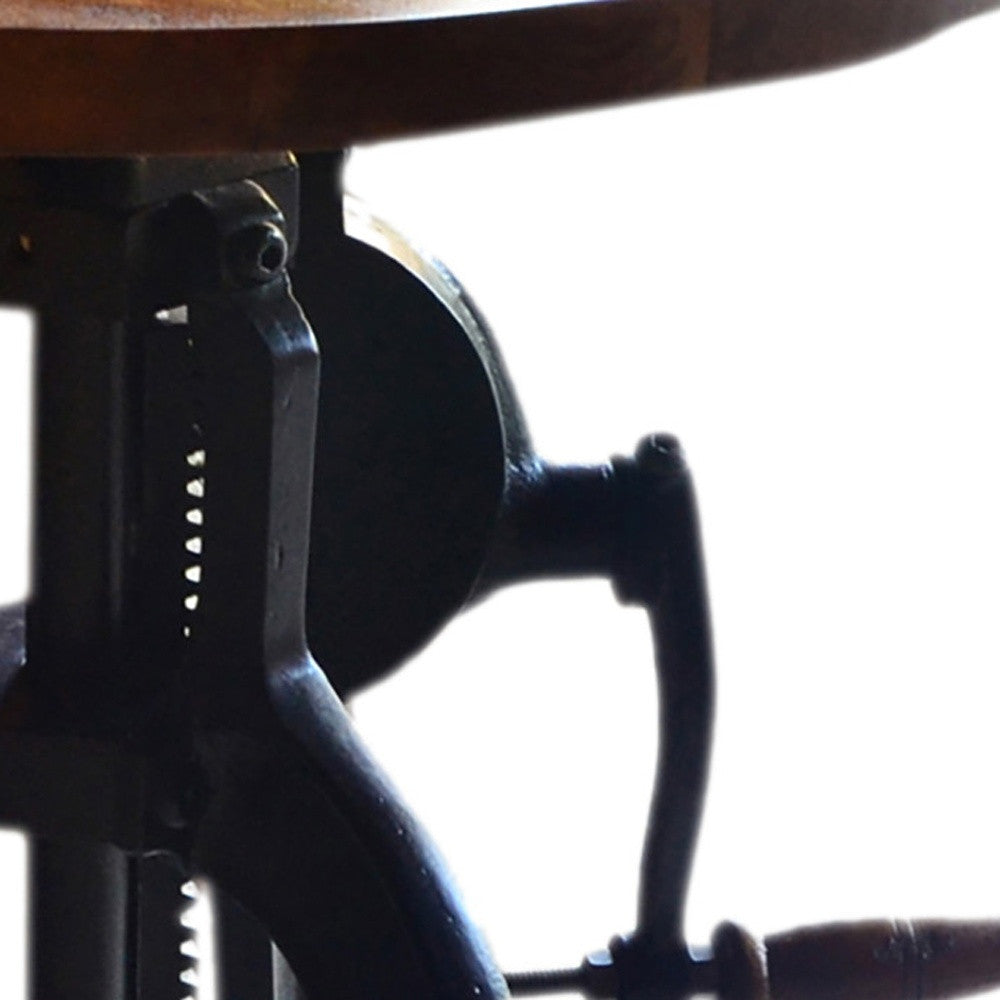 19" Black And Chestnut Solid Wood Round End Table