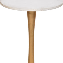 Gold And White Marble Round End Table 19