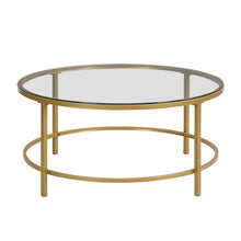 Gold And Clear Glass Round Coffee Table 36