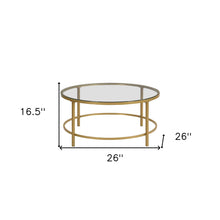 Gold And Clear Glass Round Coffee Table 36