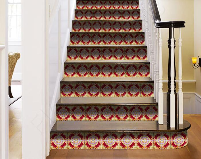 5" X 5" Golden Ruby Removable Peel and Stick Tiles