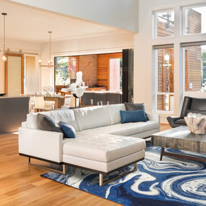 Blue Abstract Design Indoor Area Rug - 5' x 7'