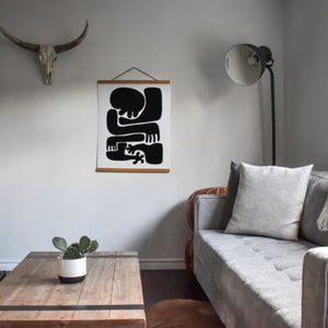 5" x 7" Contemporary Black and White Shapes Wall Art