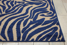 Navy Zebra Pattern Indoor Outdoor Area Rug - 5’ x 8’