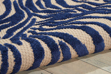 Navy Zebra Pattern Indoor Outdoor Area Rug - 5’ x 8’
