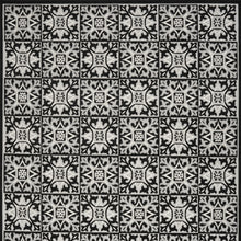 9' X 12' Black And White Fleur De Lis Stain Resistant Non Skid Area Rug