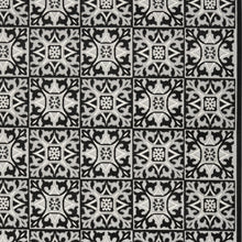 5' X 8' Black And White Fleur De Lis Stain Resistant Non Skid Area Rug