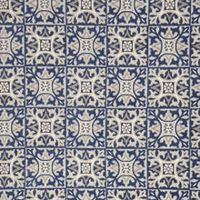 7' X 10' Blue Fleur De Lis Stain Resistant Non Skid Area Rug