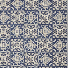 4' X 6' Blue Fleur De Lis Stain Resistant Non Skid Area Rug