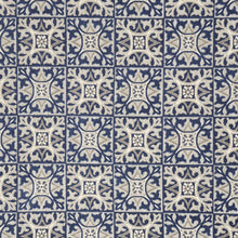 8' X 11' Blue Fleur De Lis Stain Resistant Non Skid Area Rug