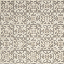 6' X 9' Ivory And Grey Fleur De Lis Stain Resistant Non Skid Area Rug