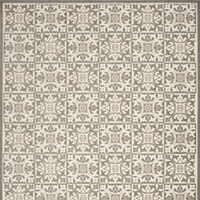 8' X 11' Ivory And Grey Fleur De Lis Stain Resistant Non Skid Area Rug