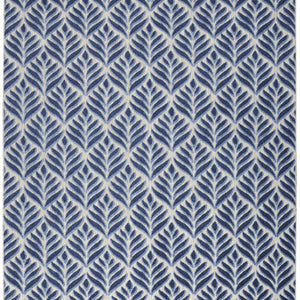 7' X 10' Blue Floral Stain Resistant Non Skid Area Rug