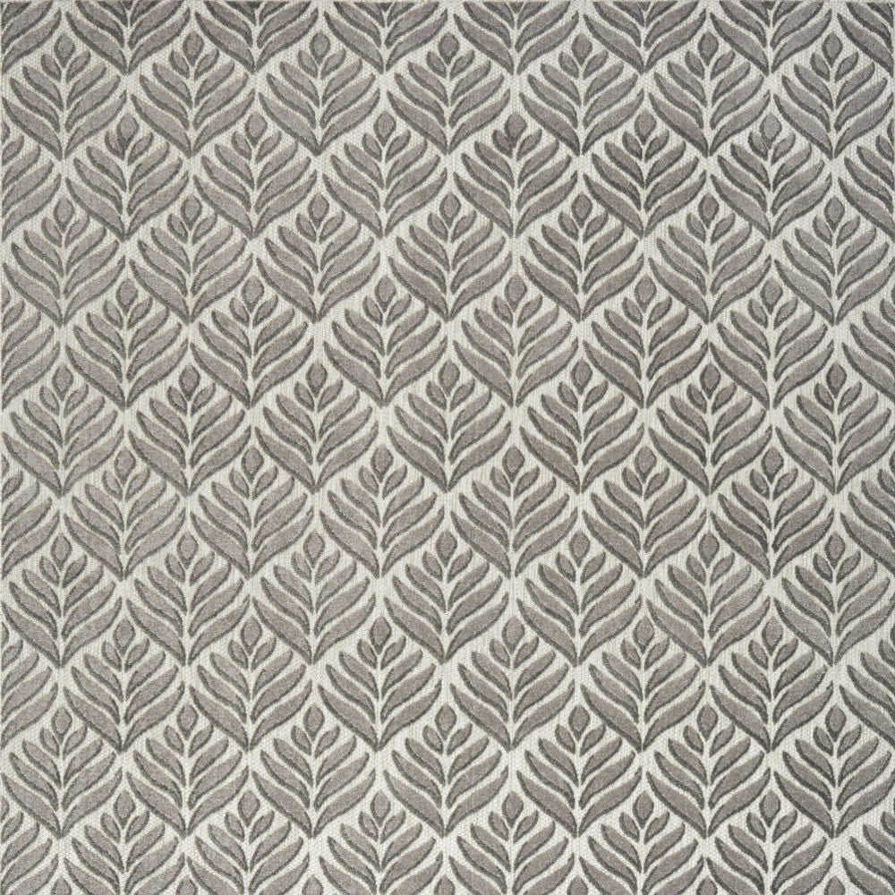 4' X 6' Charcoal Floral Stain Resistant Non Skid Area Rug