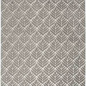 5' X 8' Charcoal Floral Stain Resistant Non Skid Area Rug