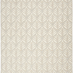 7' X 10' Ivory And Grey Floral Stain Resistant Non Skid Area Rug