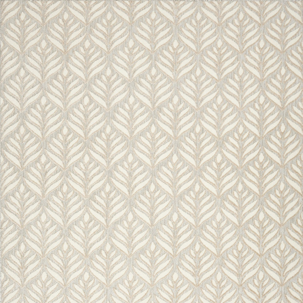 4' X 6' Ivory And Grey Floral Stain Resistant Non Skid Area Rug