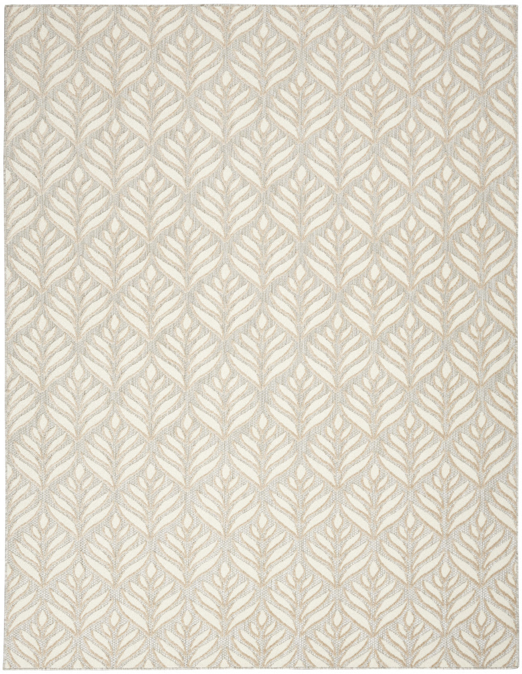 5' X 8' Ivory And Grey Floral Stain Resistant Non Skid Area Rug