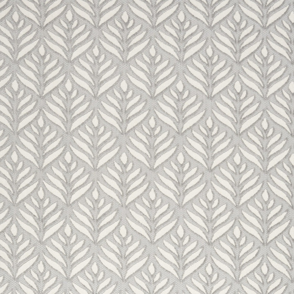 7' X 10' Grey Floral Stain Resistant Non Skid Area Rug