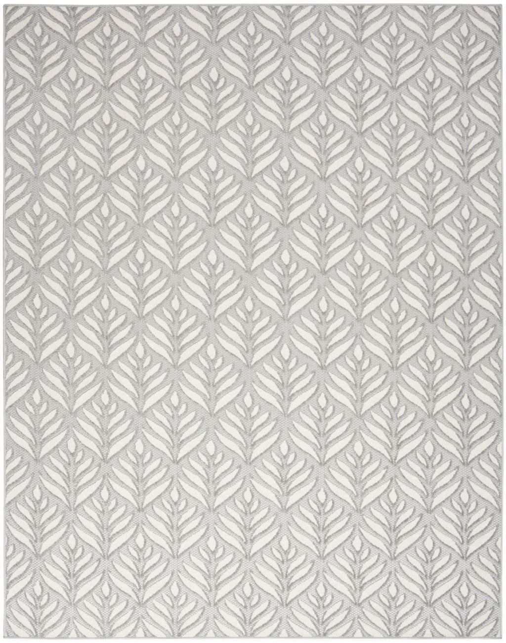 4' X 6' Grey Floral Stain Resistant Non Skid Area Rug