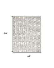 4' X 6' Grey Floral Stain Resistant Non Skid Area Rug