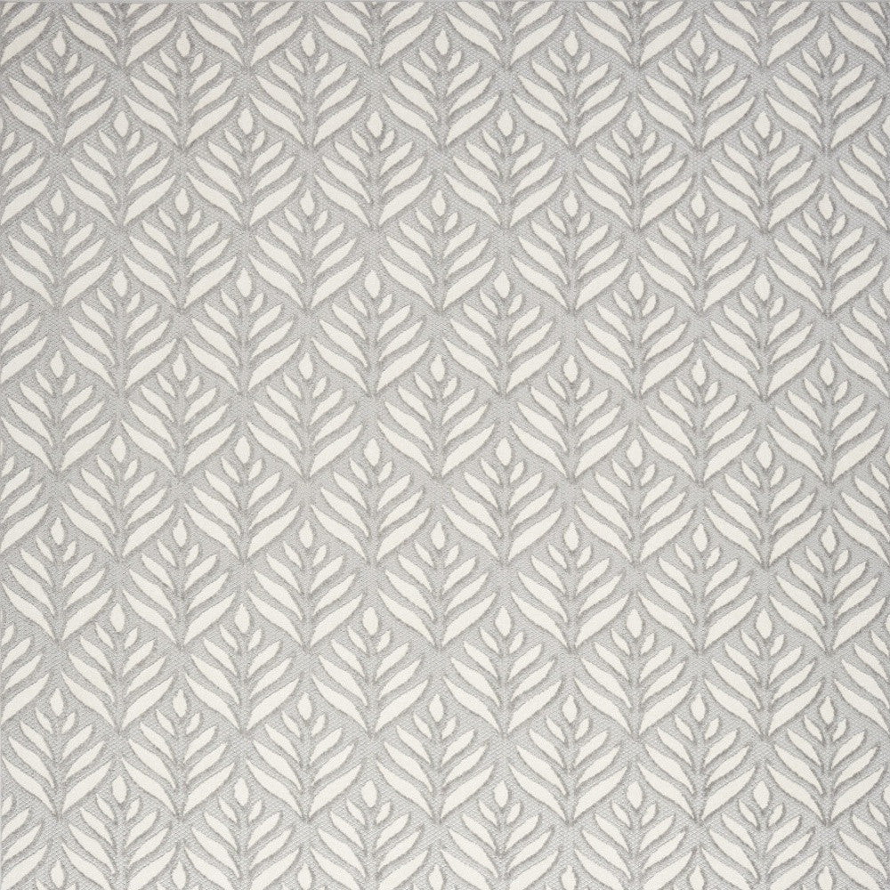 4' X 6' Grey Floral Stain Resistant Non Skid Area Rug