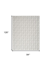 8' X 11' Grey Floral Stain Resistant Non Skid Area Rug