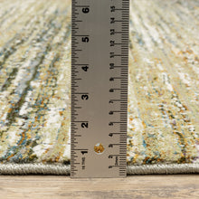 Gold Grey Tan Blue Green And Brown Abstract Power Loom Stain Resistant Area Rug - 2' x 3'