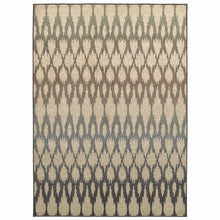2' X 3' Ivory Geometric Power Loom Stain Resistant Area Rug
