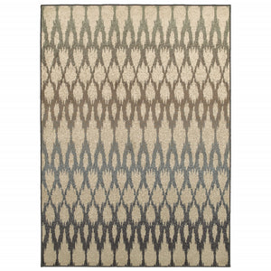 2' X 3' Ivory Geometric Power Loom Stain Resistant Area Rug