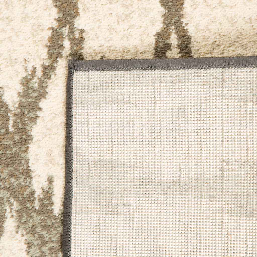 2' X 3' Ivory Geometric Power Loom Stain Resistant Area Rug