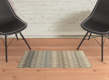 2' X 3' Ivory Geometric Power Loom Stain Resistant Area Rug