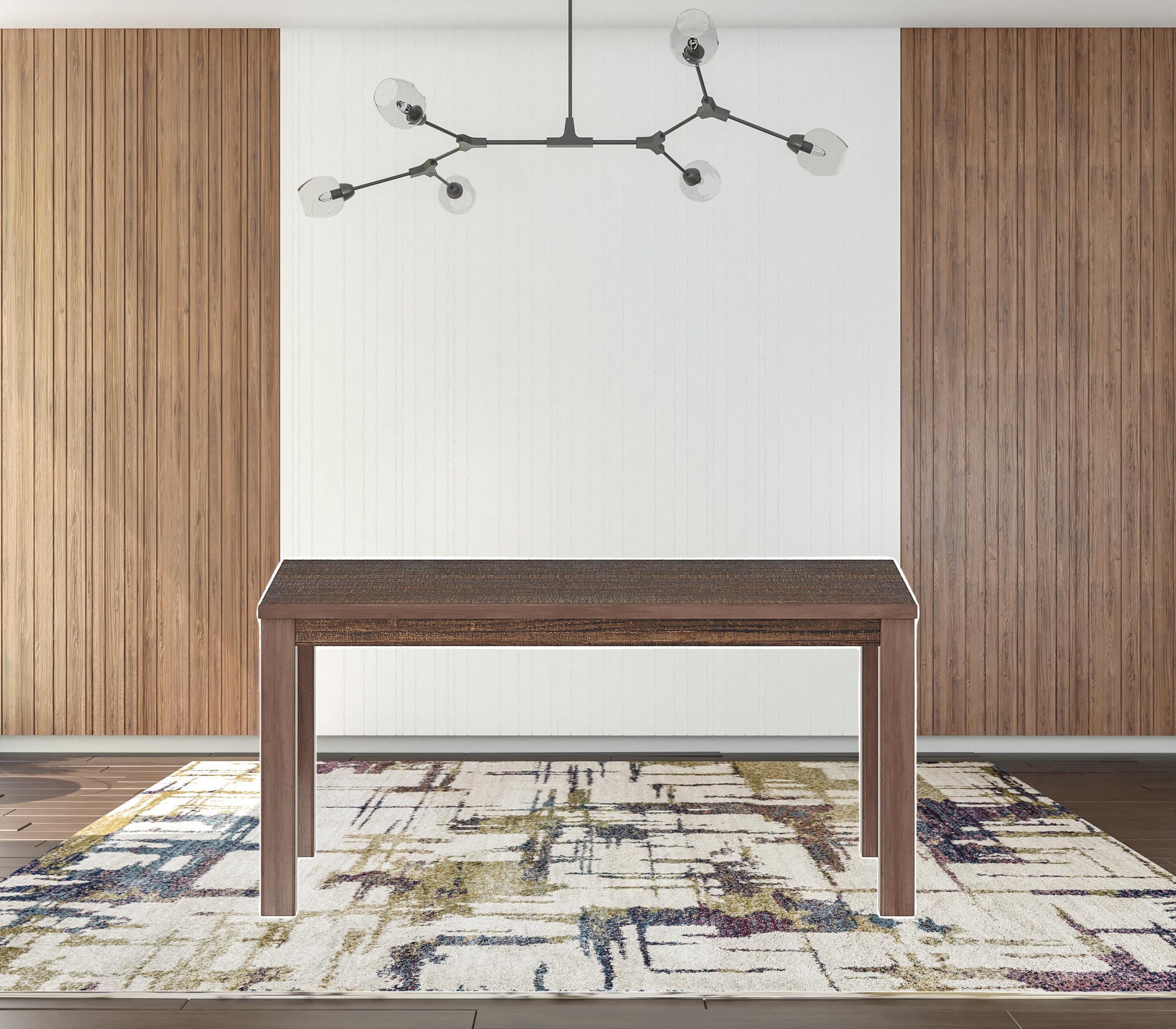 35" Espresso Rectangular Solid Wood Dining Table