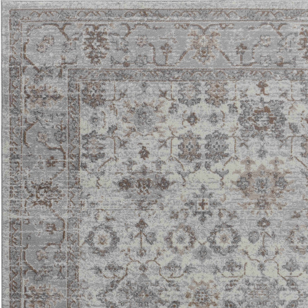 8' X 11' Grey Oriental Area Rug