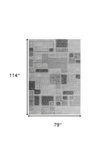 7' X 10' Grey Geometric Area Rug