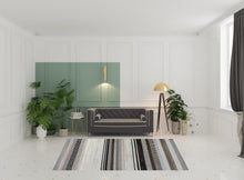 7' X 10' Beige Striped Area Rug